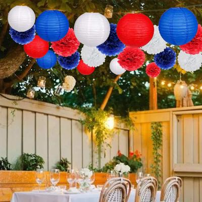 1 Takım Kağıt Fenerler Parti Süslemeleri Doku Pom Poms Çiçek Topları Basit Kurulum Boho Düğün Süslemeleri