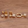 New Arrival Stainless Steel Crystal Zirconia Star Earrings Set For Women Girls Teens Temperament Stud Earrings Lady Jewelry Gift