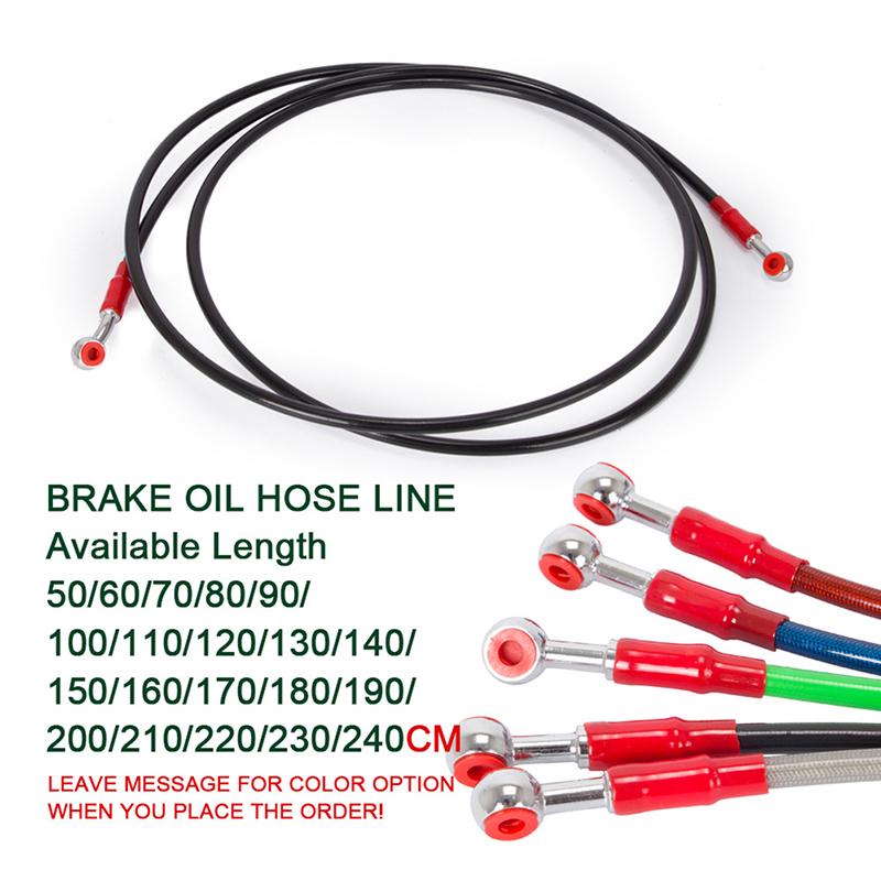 50cm 200cm Motorcycle Braided Steel Brake Clutch Oil Hose Line Pipe for Motorcycle Pit Dirt Bike Enduro Motocross Street Bikes Motorcycle Oil Hose 500mm-Red