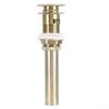 Pop Up Basin Drain Copper G1/4 Brushed Gold Corrosion Resistant Easy Installation Bathroom