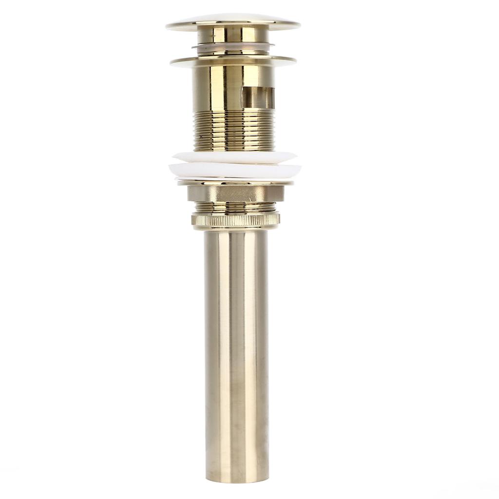 Pop Up Basin Drain Copper G1/4 Brushed Gold Corrosion Resistant Easy Installation Bathroom