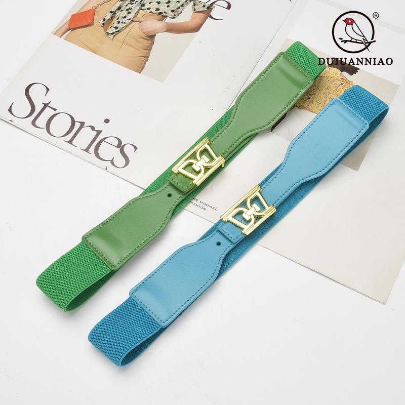 Black Belt Women'S Elastic Elastic Waist Seal Single Circle With Dress Shirt Jacket Sweater Waist Belt