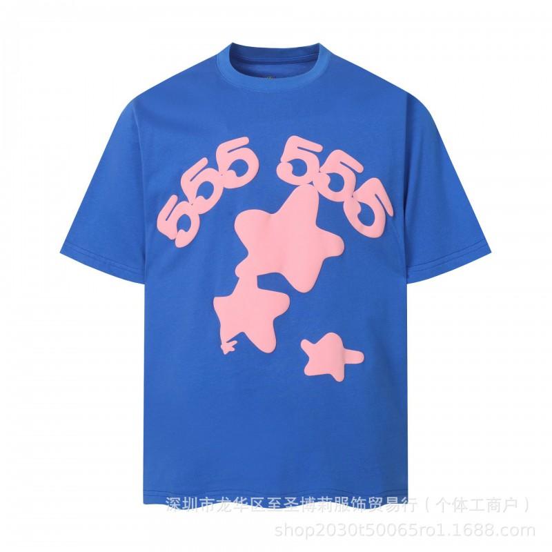 Sp5der 3D Puff Print Graphic Tee Men Loose Fit Cotton Short Sleeve T-Shirt Casual Wear