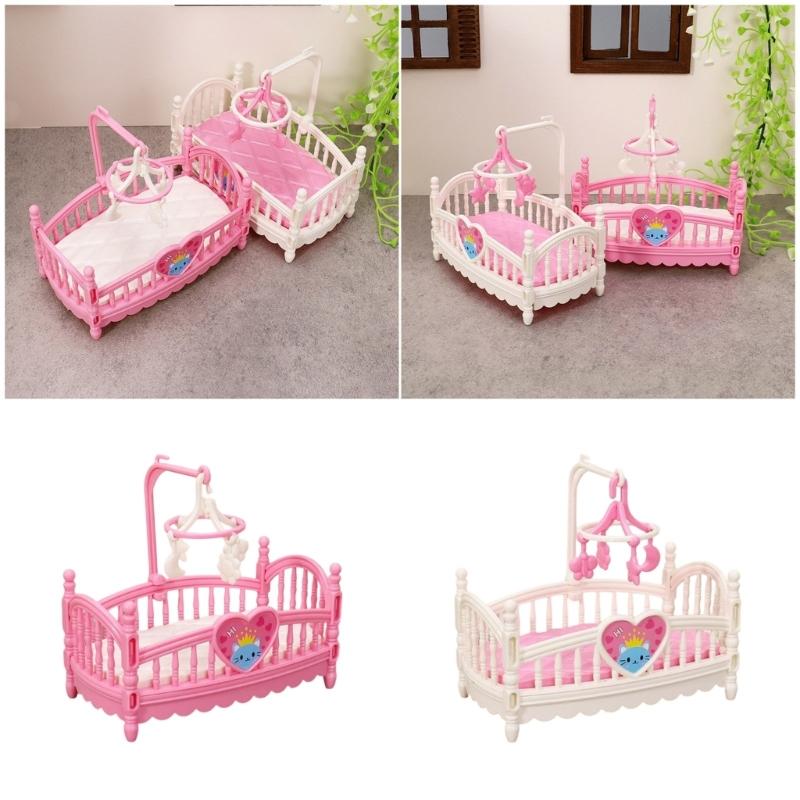 Dollhouses Crib Model Realistic Dollhouses Mini Crib Realistic Play Single Realistic 1:12 Model Mini Size Toy