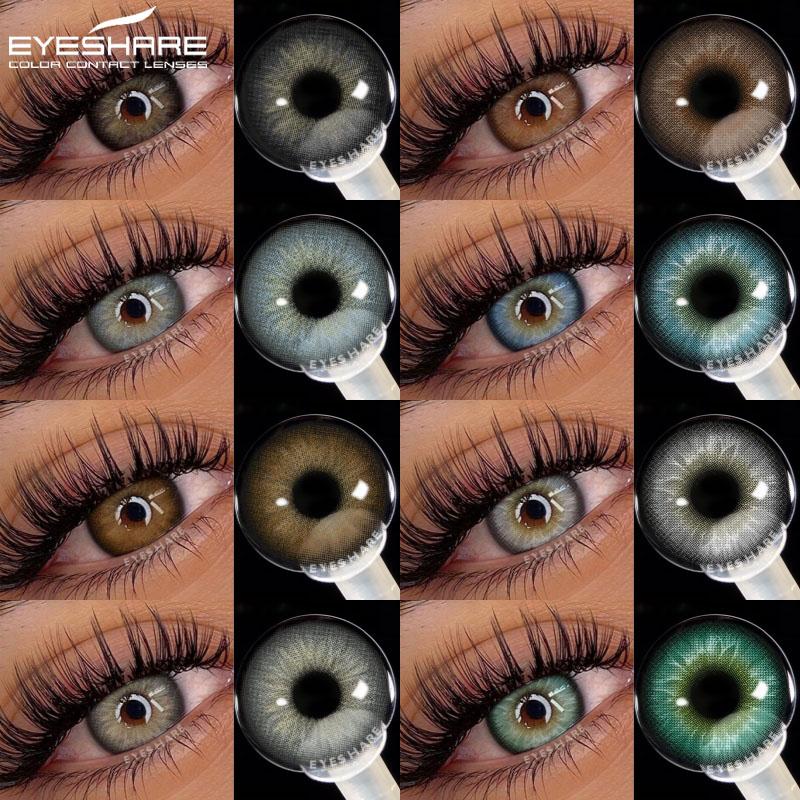 1 Pair New Colorful Contact Lenses for Eyes Blue Eye Lenses Beautiful Pupil Yearly Gray Lenses Cosmetic Green Contacts