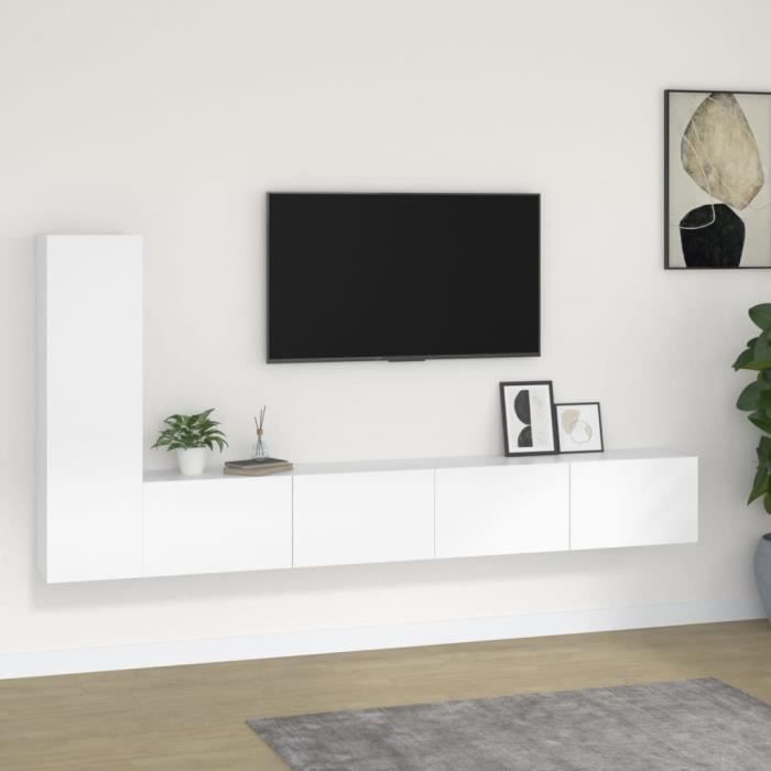 VidaXL Ensemble de meubles TV 3 pcs Blanc Bois d'ingénierie 3114318