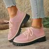 Scarpe Sportive Casual da Donna, Taglia Grande, Traspiranti, in Flyknit, Suola Morbida, Suola Spessa.