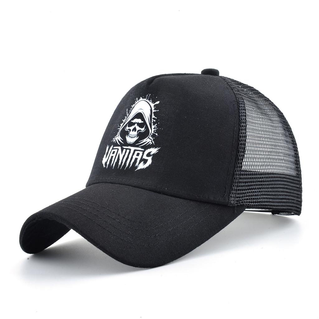 Summer Baseball Cap Outdoor Breathable Mesh Trucker Cap Men Women Printing Skull Snapback Hip Hop Caps Adjustable Visor Cap