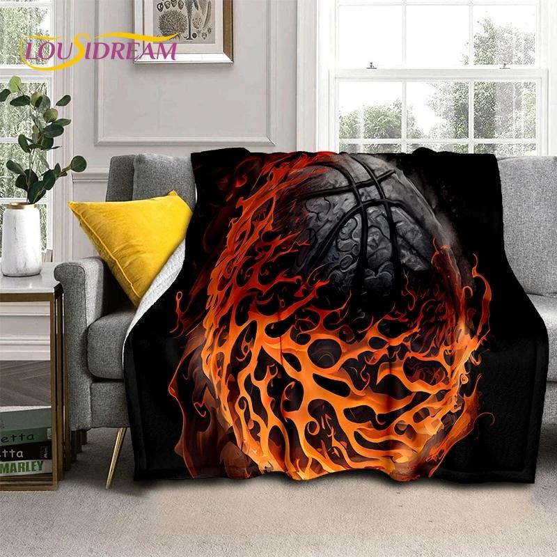 Lastest Basketball Court Frame Soft Blankets,Keep Warm Throw Blanket Comfortable Blanket for Picnic Beds Sofa Home Bedroom gift