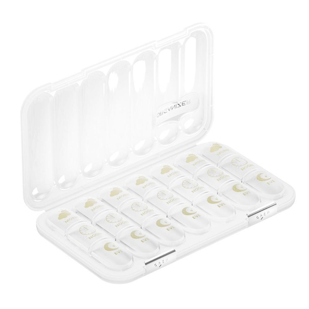 Large Capacity Weekly Pill Box Separate Grid Pill Storage Box Pill Organizer  Travel Use