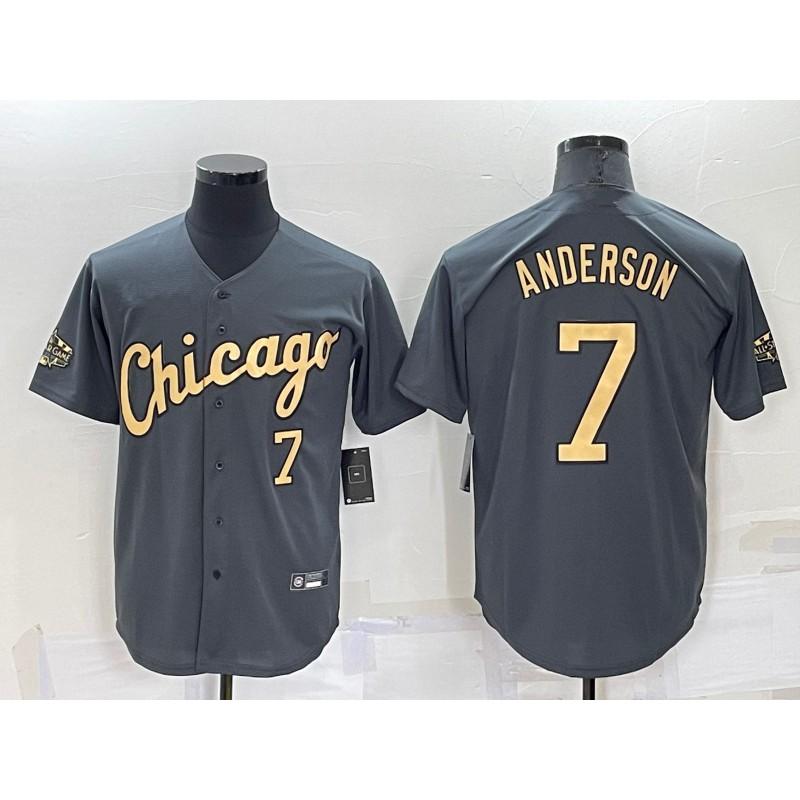 Unisex Premium Embroidered Baseball Jersey Chicago White Sox 7 Anderson Fan Edition Sports Fans Casual Wear
