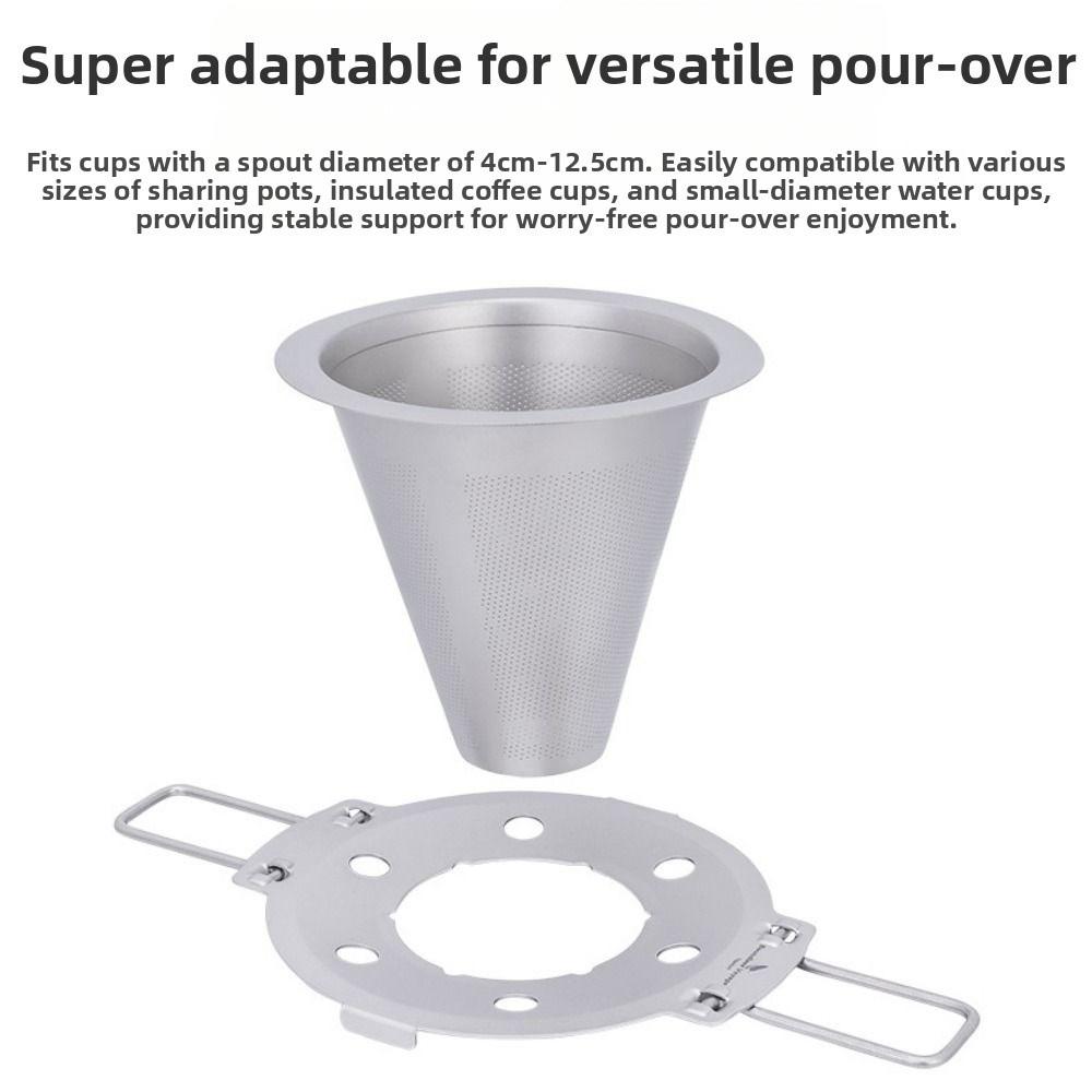 Portable Tea Strainer Lightweight Coffee Dripper Holder New Titanium Coffee Filter Bracket Set
