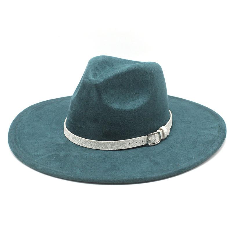 Big Edge Jazz Top Hat Women'S 9Cm Brim Suede Peach Heart Top Fringed Hat