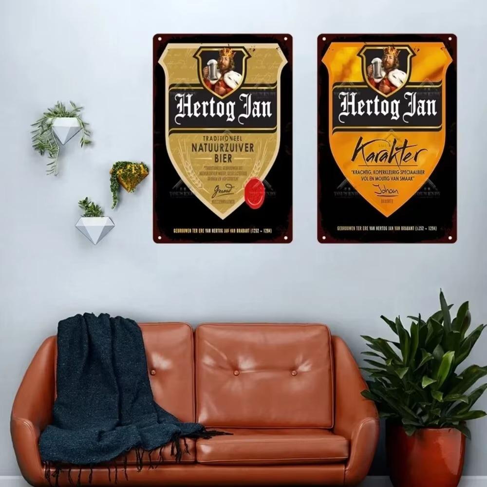 Retro Hertog Jan Metal Sign - Exquisitely Crafted Tin with Vivid Paint, Ideal for Bar & Club Decor To Create a Mesmerizing Mural