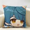 Xingqiu Genshin Impact Cushion Cover Natural Linen Organic Fabric DoubleSided Printing Room Sofa Decor Pillow Case