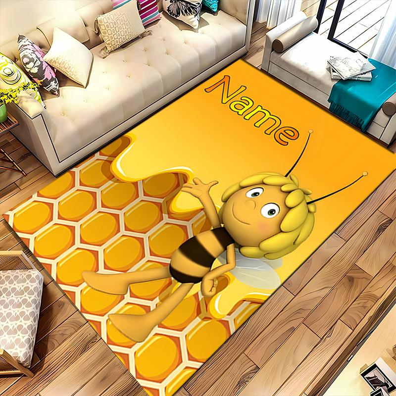 Custom personalization Maya the Bee Area Rug - Perfect For Kitchen, Bathroom,Laundry Room Decor Large Size Available,Gift All Seasons