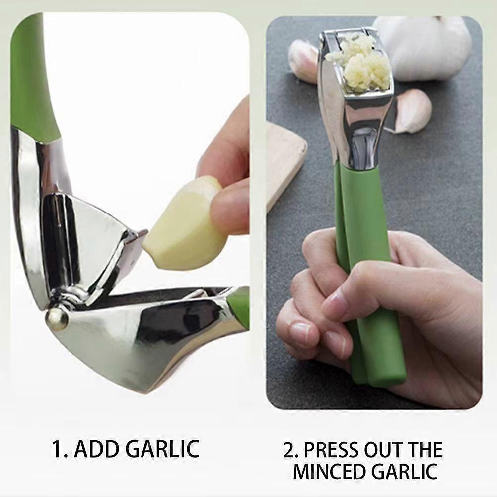 Stainless Steel Garlic Press Handheld Garlic Smasher Squeezer Crusher Mincer Manual Press Grinding