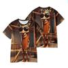 Summer Men's 3D Printed Crew Neck T-Shirt Fashion Versatile Breathable Trend Casual