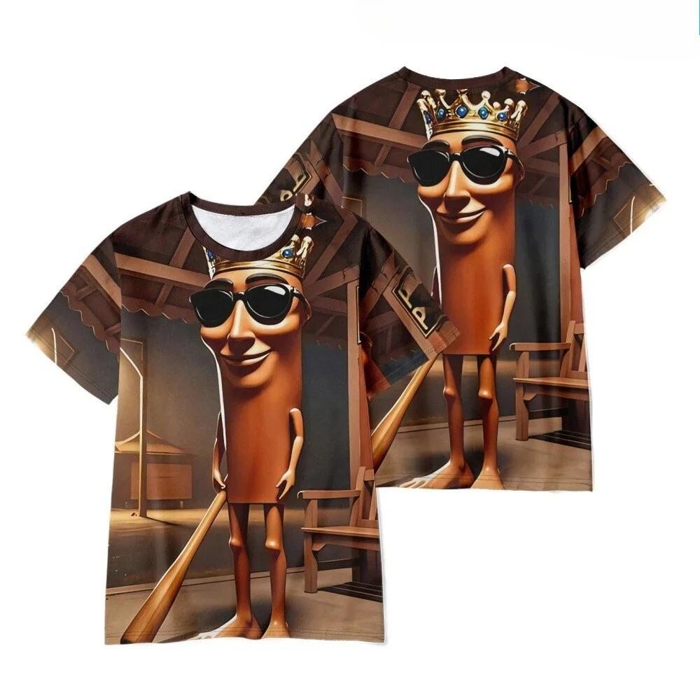 Summer Men's 3D Printed Crew Neck T-Shirt Fashion Versatile Breathable Trend Casual