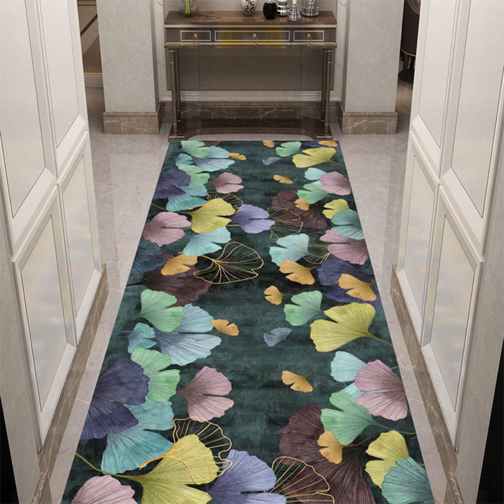 Modern Design Hallway Aisle Carpet Red Rose Long Runner Hotel Entrance Hallway Corridor Stair Non Slip Mat Bedroom Bedside Rugs