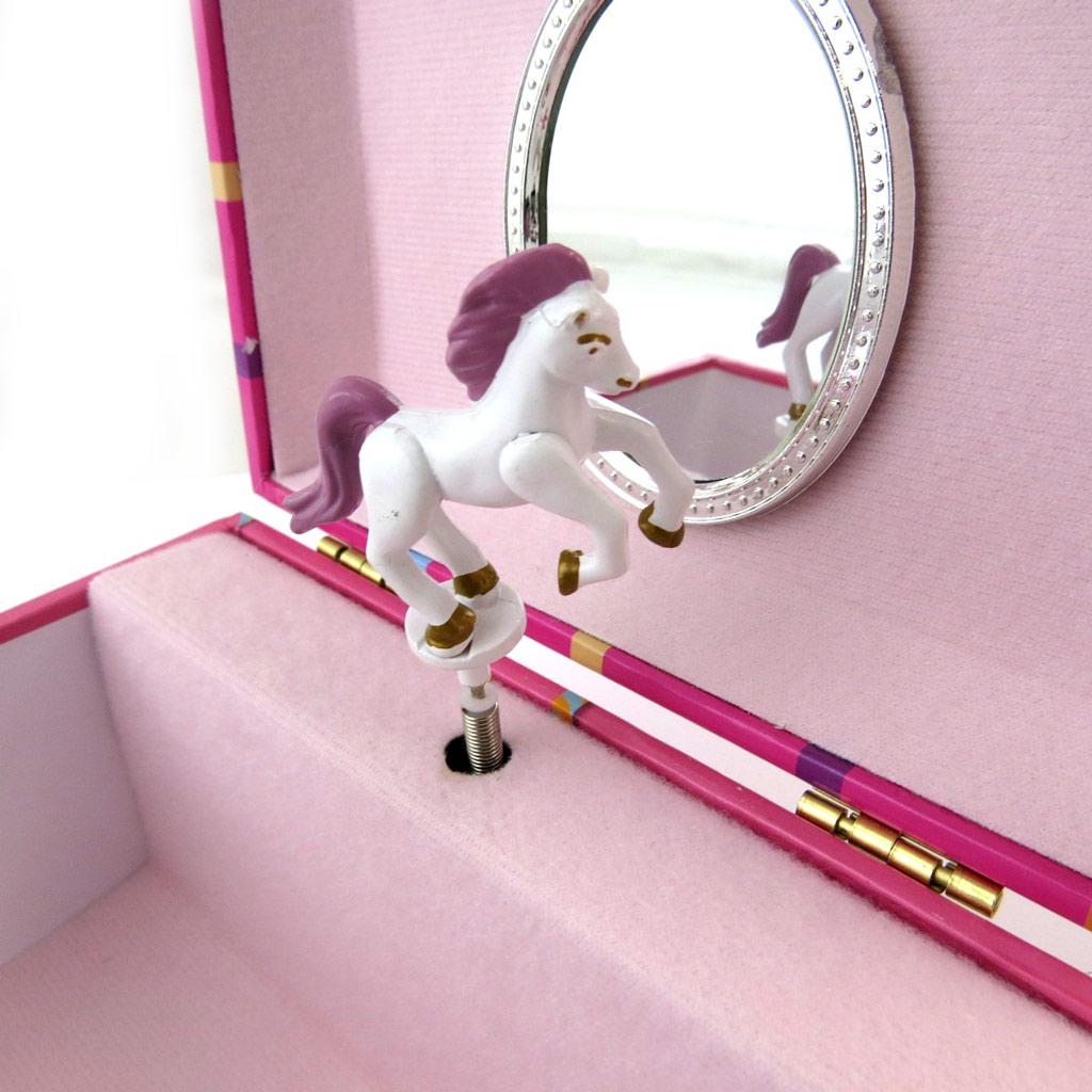 Les Trésors De Lily [N5291] - Pink Multi-colored 'Carousel' Jewelry Box (musical) - 15x13x11 Cm