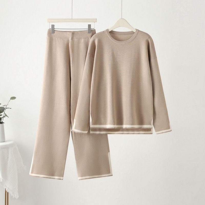 Suits Sets Women Oversize Pullover Sweatshirt Pants Thickened Sweater Top Longs Pants Two-piece Oversize 2PC Suit