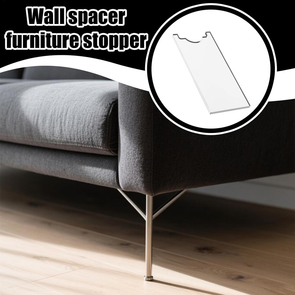 2PC Clear Acrylic Furniture Stoppers Wall Protector Bed Table Couch Non-slip Stabilizer Pads Wall Spacer for Prevents Fire Risks