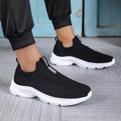Summer Outdoor Soft Bottom Mesh Breathable Middle-aged and Old Ultra-light Fly-woven One-pedal Casual and Comfortable Elderly Shoes