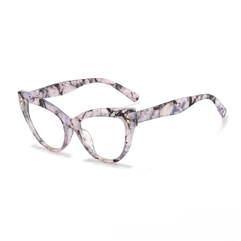 Fashion Rivet Anti-blue Light Cat Eye Reading Presbyopia Glasses Women Oversized FULL Frame Trendy Far Sight Eyeglasses