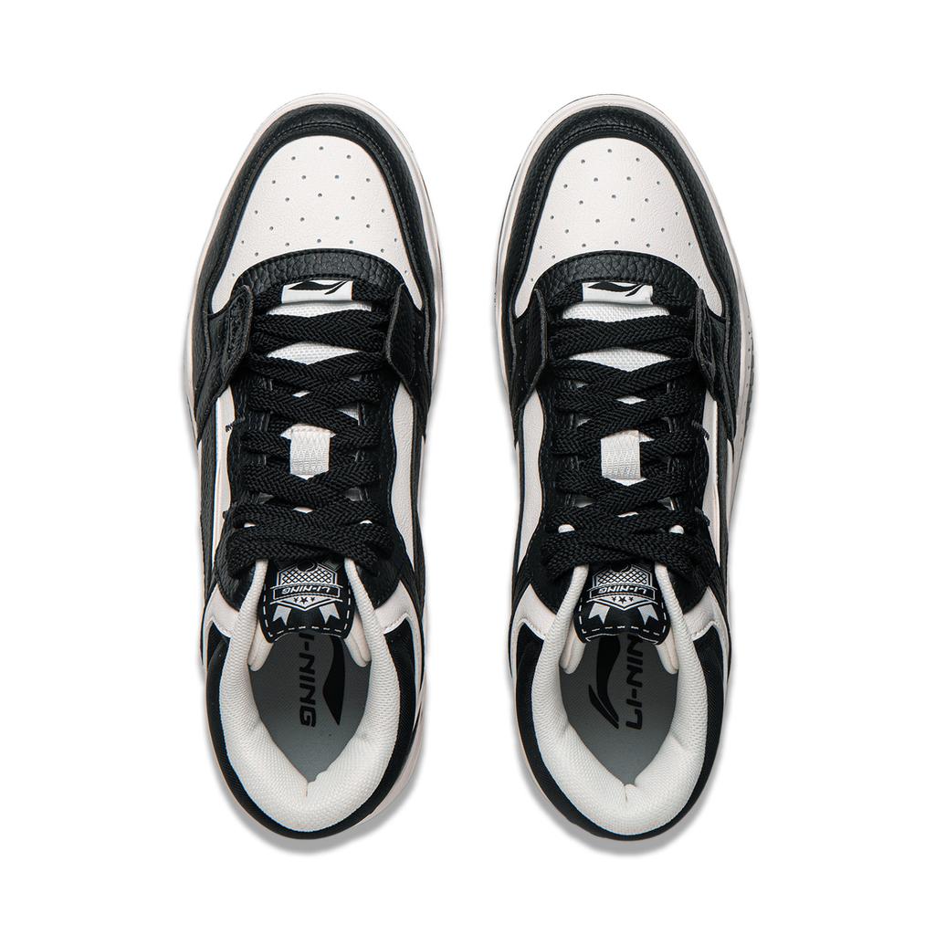 New LINING Moonlight White HI Skateboard Shoes Men's Mid top Black White AGCU347-5