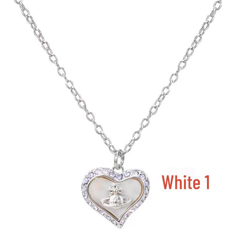 2022 Westwood Ожерелье-сердце из перламутра - Разноцветное, Девичье, Универсальное, Милый повседневный стиль