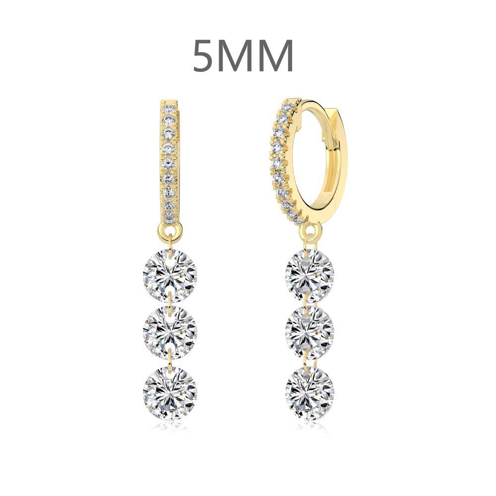Japanische & Koreanische S925 Sterling Silber Geometrische Zirkon Ohrstecker für Damen - Elegantes, Vielseitiges, Leichter Luxus Modeaccessoire