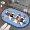 Cartoon Cute Cat Diatom Mud Floor Mat Bathroom Toilet Door Water Absorption Non-slip Foot Mat Quick Drying Door Mat