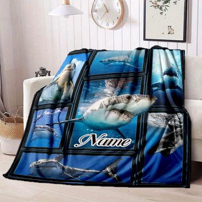 Shark Customize Your Name Blanket Warm Comfortable And Soft Blankets Are Suitable For Home Chairs Office Sofas Sofas Office Camping And Gifts For
