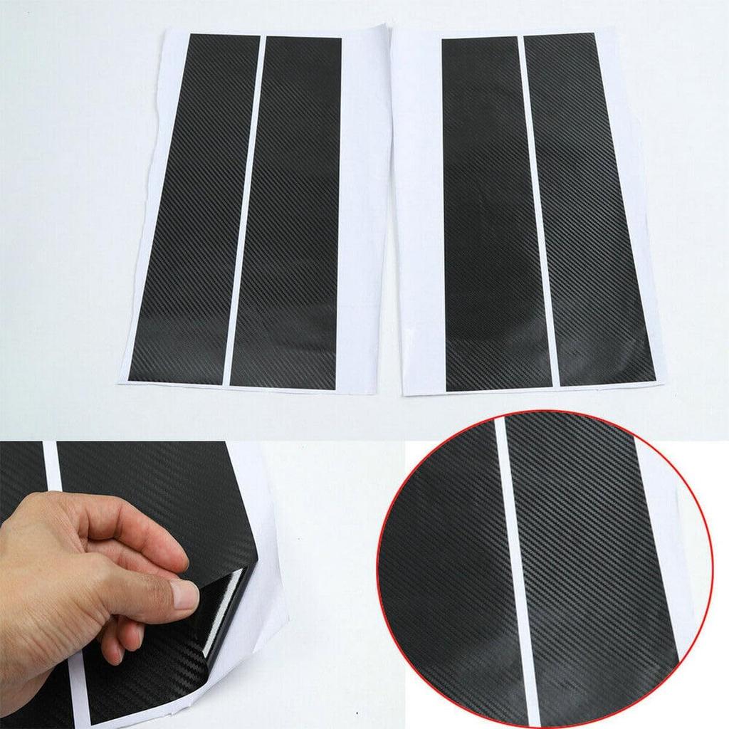 Car Pillar Post Side Door Window Cover Trim for Ford F150 2015 2016 2017 2018 2019 2020 2021, Carbon Fiber Black