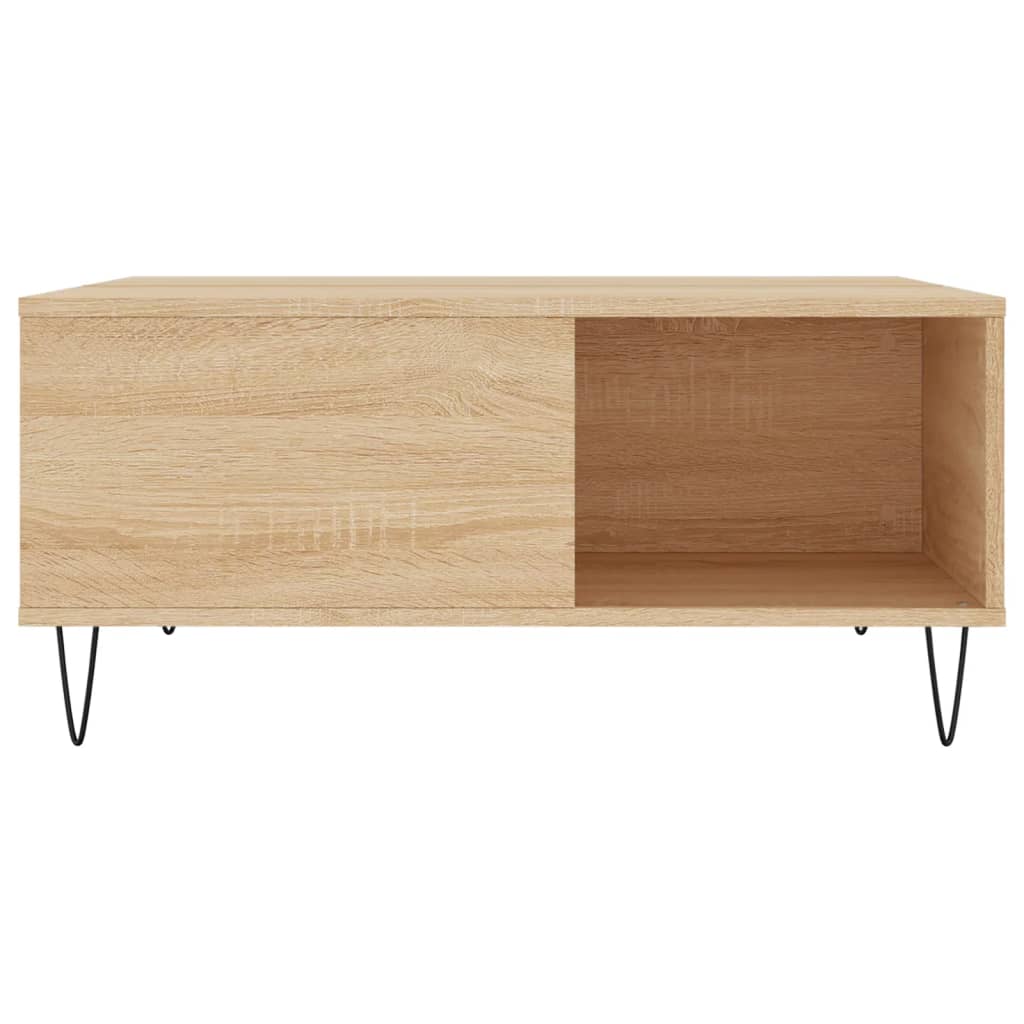  Coffee Table, Sonoma Oak 80x80x36.5 Cm Wood-based Material
