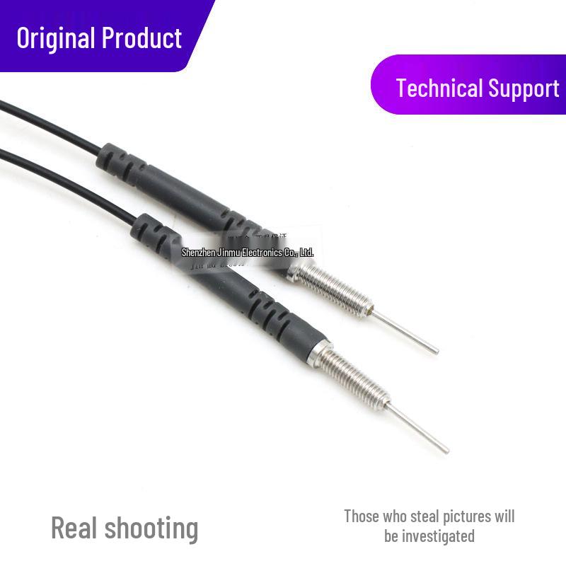 RIKO PTD-310-I Through-Beam M3 Fiber Optic Sensor, 10mm Tube, 1m Cable