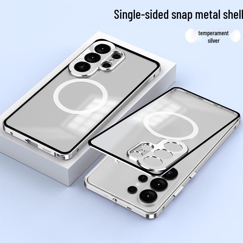 Samsung S26 Ultra Magnetic Buckle Phone Case, S25 Plus Metal Lens, S24 Drop Protection