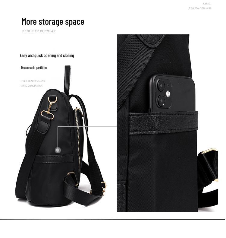 High-End Women's Versatile Oxford Backpack: 2024 Trendy, Large Capacity for Travel and School.