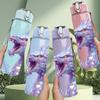 1PC Colorful Spiky Dragon Fantasy Print 750ml Color Plastic Sports Water Bottle Leakproof Flip Straw Lid Suitable for Sports Office Home Use