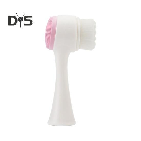2-In-1 Face Cleansing Brush Double-sided Silicone Soft Bristles Makeup Removal Exfoliating Deep Pore Cleaning Manual Face Wash Scrubber Facial