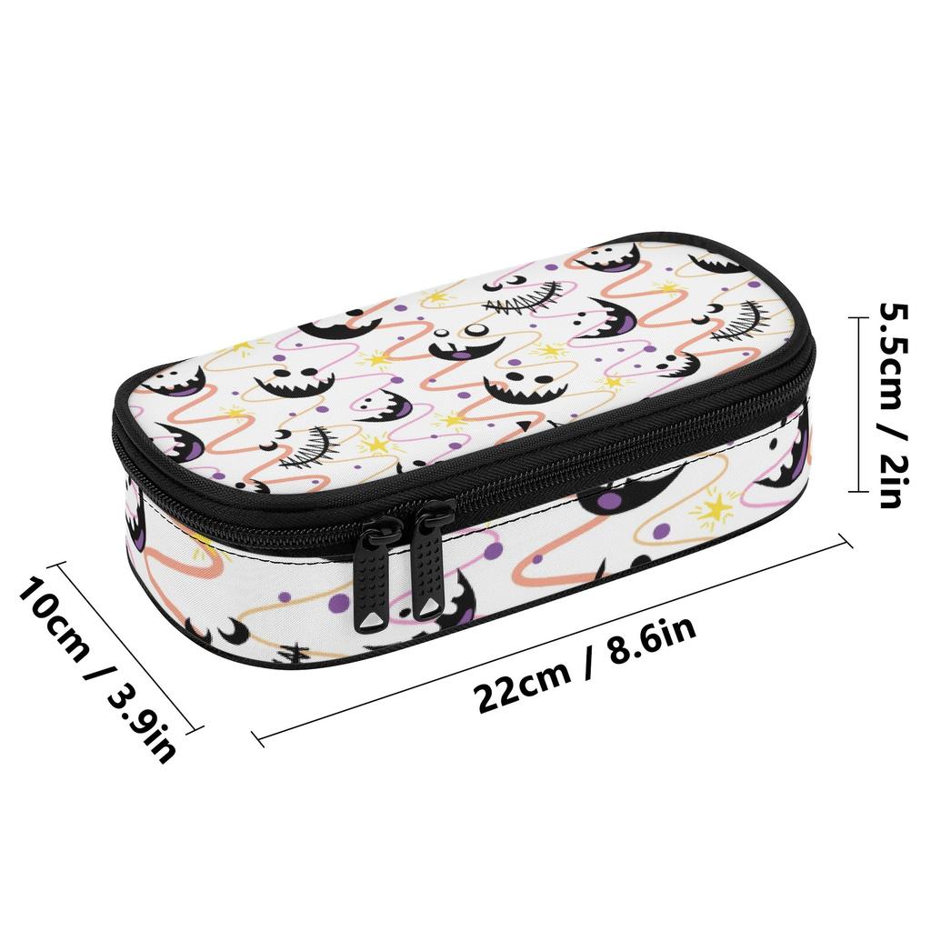 Pencil Pouch Practical Durable 300D Polyester Smooth Zipper with Main Compartment Mesh Pocket and Pen Slots for Everyday Study