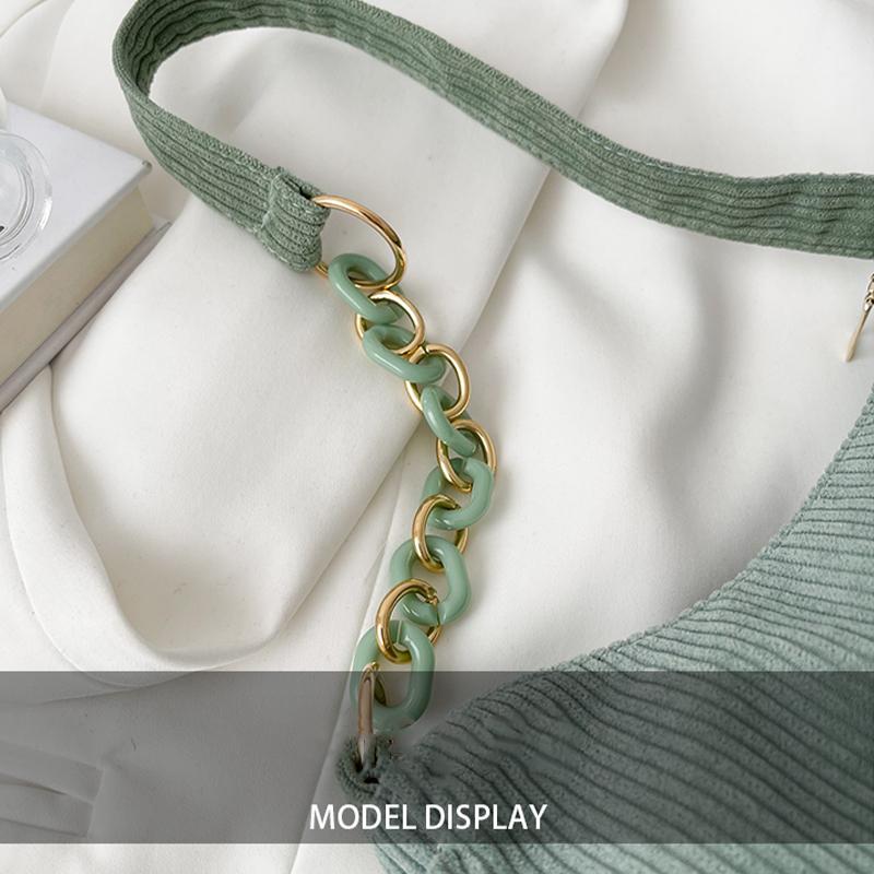 Vintage Women Handbags Corduroy Underarm Bag Casual Women Shoulder Bags Solid Color Zipper Female Handbag Clutch