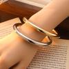 European And American Style Electroplated Ccb Open Bracelet High-End Light Luxury Niche Bracelet Personality All-Match Bracelet