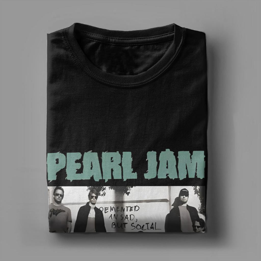 Men T-Shirts Music Pearls Jam  Novelty Pure Cotton Tees Short Sleeve  T Shirts Crewneck Clothes Plus Size