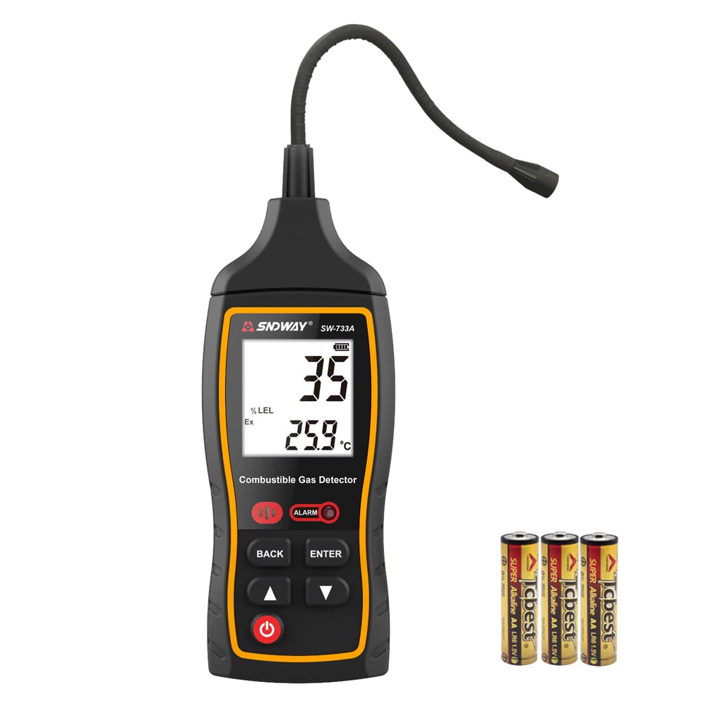 

SNDWAYTOOLS SW733A Combustible Gas Detector High Sensitivity Combustible Gas Detector Gas Leak Detector Explosion Hazard Concentration Detection High