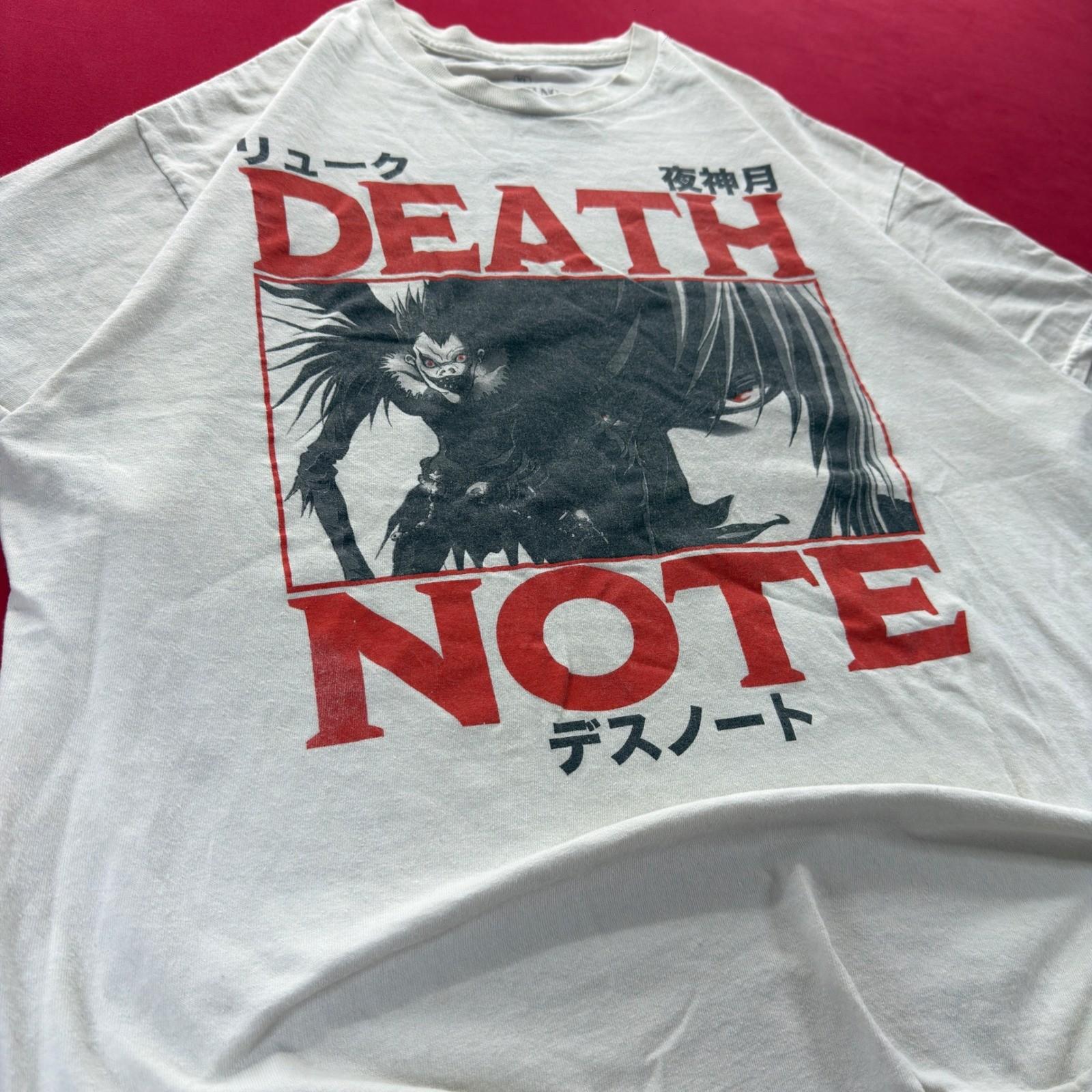 Ripple Junction Death Note Anime Graphic T-Shirt Mens XL White Ryuk Light Yagami S