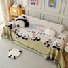 Chenille Sofa Cover 3-Seater Couch Cartoon Style All-Season Dustproof Slipcover Full Wrap Throw Blanket