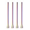 4Pcs Stainless Steel Straw Spoon Combo Washable Rustproof Reusable Stirrer Straws for Drinks Ice Cream Sundaes Office
