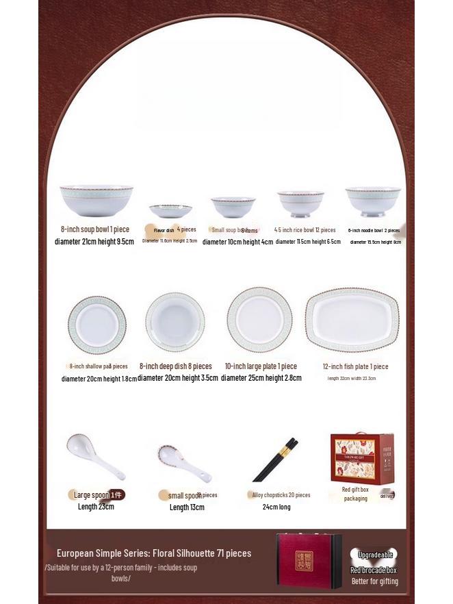 Modlanca 71-Piece Cream Style Ceramic Dinnerware Set